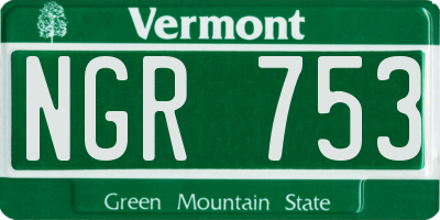 VT license plate NGR753