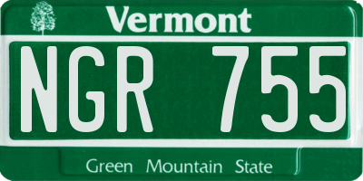 VT license plate NGR755