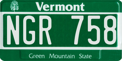 VT license plate NGR758