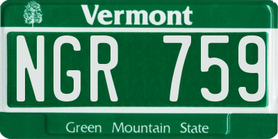 VT license plate NGR759