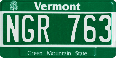 VT license plate NGR763
