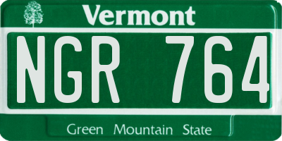VT license plate NGR764