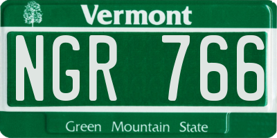 VT license plate NGR766