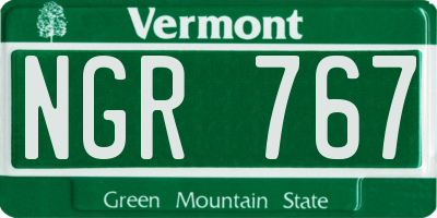 VT license plate NGR767