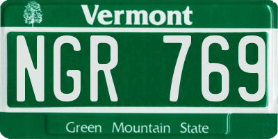 VT license plate NGR769