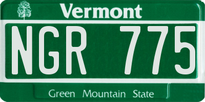 VT license plate NGR775