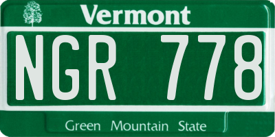 VT license plate NGR778