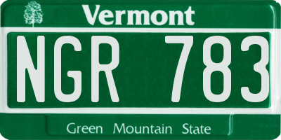 VT license plate NGR783