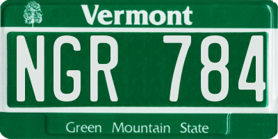 VT license plate NGR784
