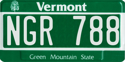 VT license plate NGR788