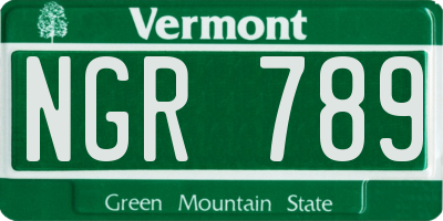 VT license plate NGR789