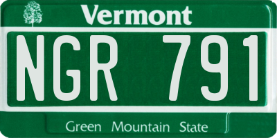 VT license plate NGR791