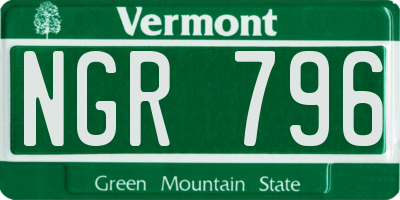 VT license plate NGR796