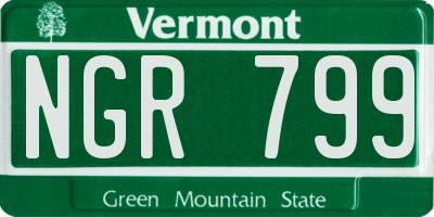 VT license plate NGR799
