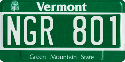 VT license plate NGR801