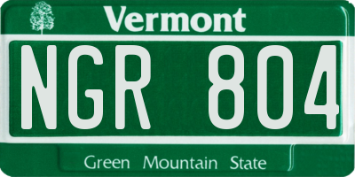 VT license plate NGR804