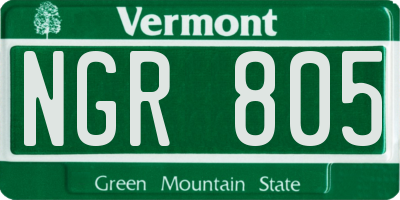 VT license plate NGR805