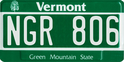 VT license plate NGR806