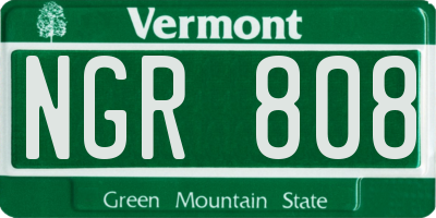 VT license plate NGR808
