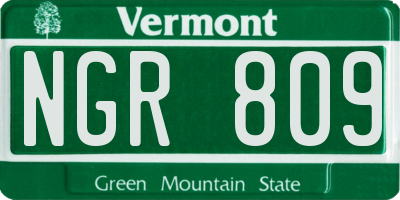 VT license plate NGR809