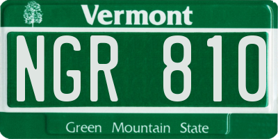 VT license plate NGR810