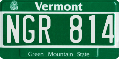 VT license plate NGR814