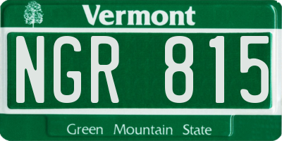 VT license plate NGR815