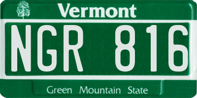 VT license plate NGR816