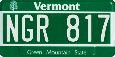 VT license plate NGR817