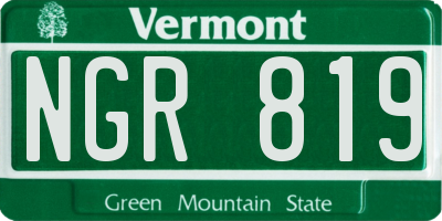 VT license plate NGR819