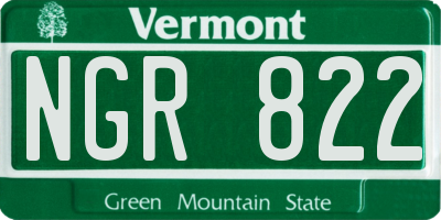 VT license plate NGR822