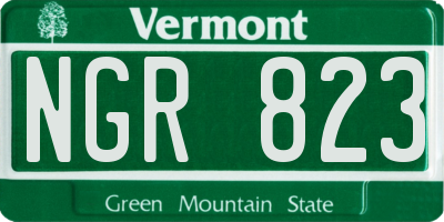 VT license plate NGR823