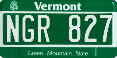 VT license plate NGR827