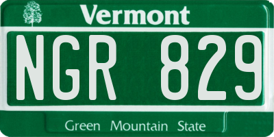 VT license plate NGR829