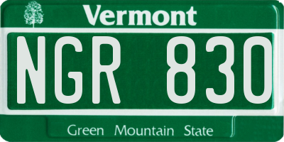 VT license plate NGR830