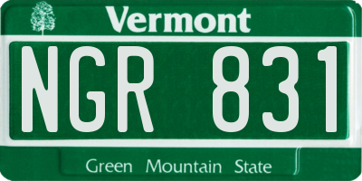 VT license plate NGR831