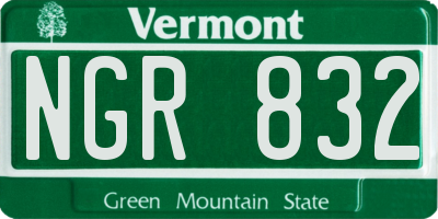 VT license plate NGR832