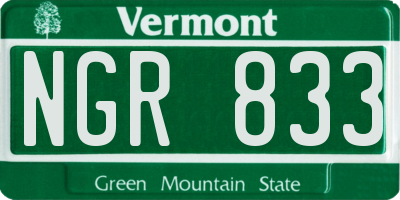 VT license plate NGR833