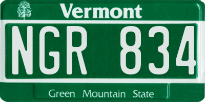 VT license plate NGR834