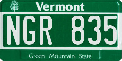 VT license plate NGR835