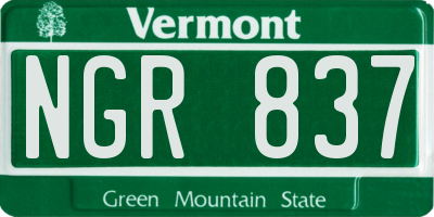 VT license plate NGR837