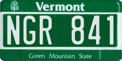VT license plate NGR841