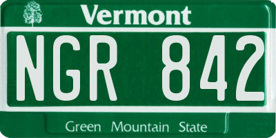 VT license plate NGR842