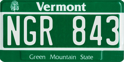 VT license plate NGR843