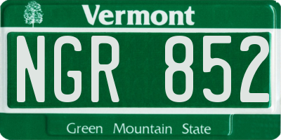 VT license plate NGR852