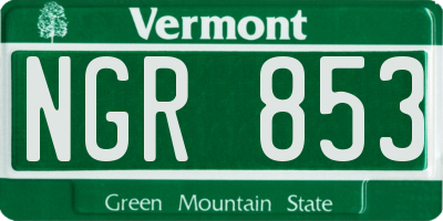 VT license plate NGR853