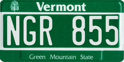 VT license plate NGR855