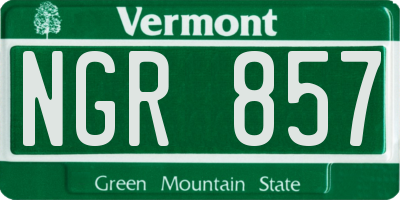 VT license plate NGR857