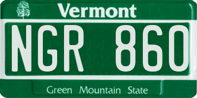 VT license plate NGR860