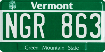 VT license plate NGR863